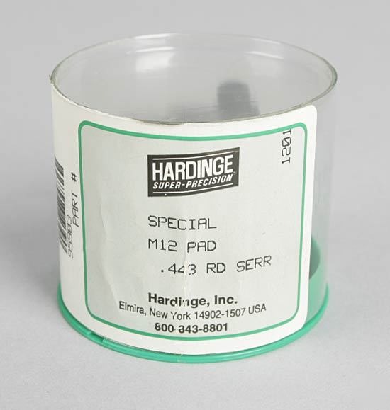 New hardinge M12 pad .443 round serr in package