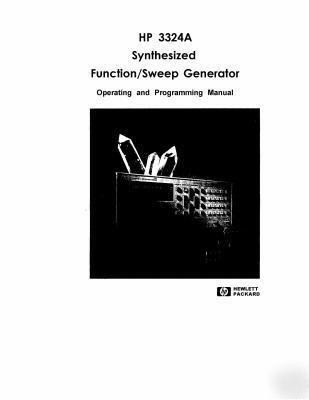Hp 3324A function/sweep generator manuals cd
