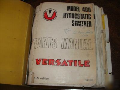 Parts manuals, versatile swathers