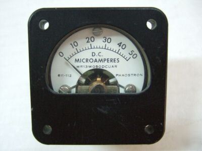Phaostron d.c. microamperes MR13W050DCUAR meter 0-50