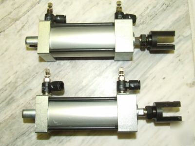 (2) phd air cylinders,w/flow cntrls, AVP1-1/8X1-3/4-e