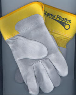 Cow leather work glove yellow/gray 2.5