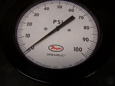 Dwyer spirahelic 100 psi air gas pressure gauge panel