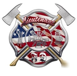 Firefighter lieutenant decal reflective 6