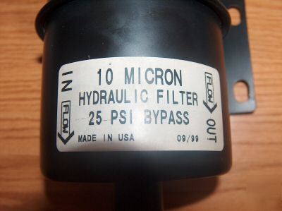 Hydraulic oil filter 10 micron / 25PSI 25 psi bypass