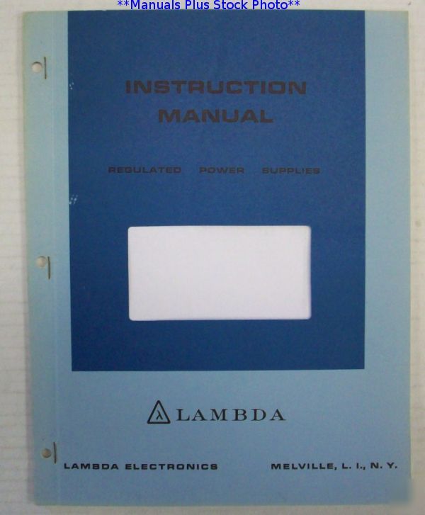 Lambda lh-125/lh-12 op-sv prelim manual - $5 shipping 