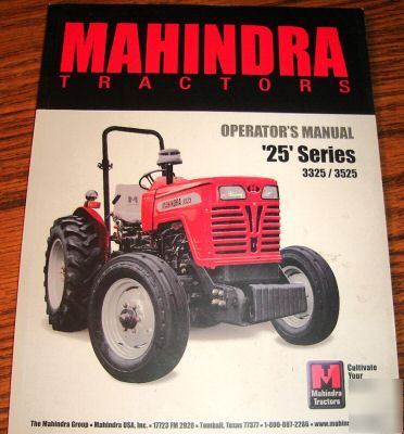 Mahindra 3325 & 3525 tractor operator's manual