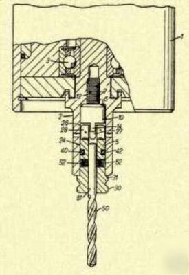 Precise drill press chuck us patent art PRINT_W266