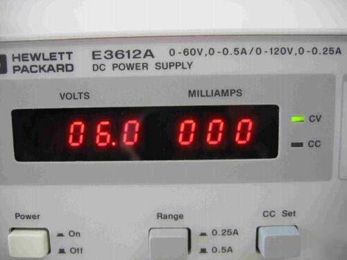 Hp E3612A power supply, 60V, 0.5A or 120V, 0.25A