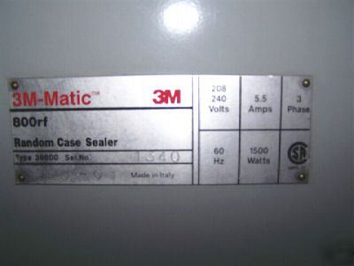 3M model 800RF case sealer carton sealer case taper 