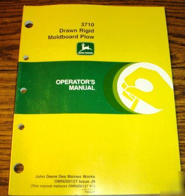 John deere 3710 rigid moldboard plow operators manual