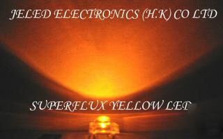 NEW300X superflux yellow 5MM r/h ledlamp 11,000MCD f/s