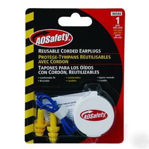 New ao safety corded ear plugs = case of 10 = 