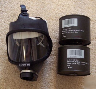 New neoterik 2131 gas mask with 2 nbc filters