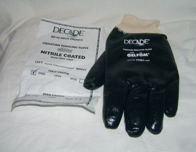Vibration reducing glove, nitrile coated work,left hand