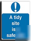 A tidy/safe site sign-s.rigid-200X250MM(ma-042-re)