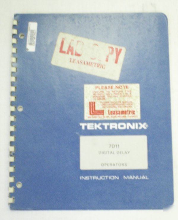 Tektronix 7D11 digital delay operators manual - $5 ship