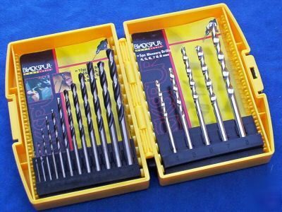 17PC masonary and hss drill bit set in strong case