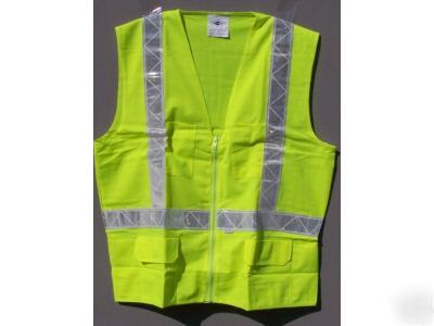 Ansi osha class ii 2 traffic safety vest lime yellow m