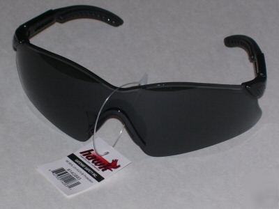 Hawk safety glasses gray-anti fog lens black temples