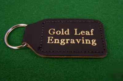 10 gold leaf engraved key fob/rings