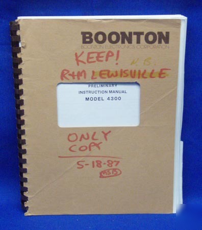 Boonton 4300 preliminary manual w/ schematics
