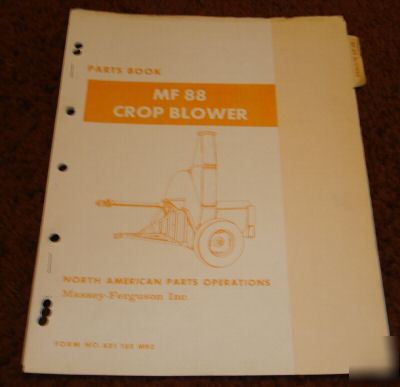 Massey ferguson 88 crop blower parts catalog manual mf