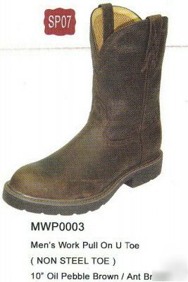 New mens twisted x oiled brown non steel work boot,9.5D