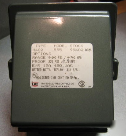 United electric H402 555 95402 pressure control switch 