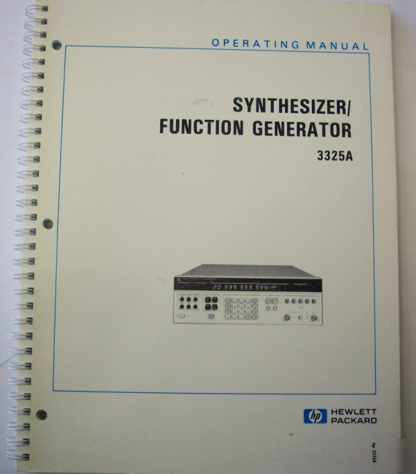 Hp / agilent 3325A operating manual - $5 shipping 