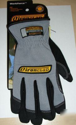 Ironclad grey work gloves workforce sz large