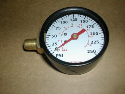 New campbell hausfeld air pressure gauge 0-250 psi npt
