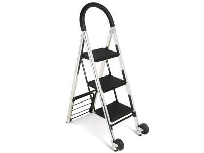 Reach & carry folding step ladder hand truck cart dolly