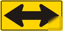 Two direction arrow double arrow street sign 36