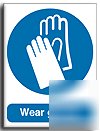 Wear gloves sign-adh.vinyl-200X250MM(ma-002-ae)