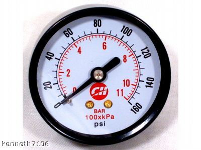 New campbell hausfeld air pressure gauge 0-160 psi npt