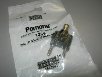 New in pkg pomona 1269 bnc (f) double banana plug