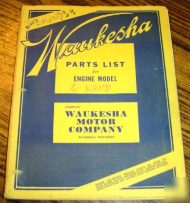 Waukesha 6WAKD 6WAKDM engine parts catalog book manual