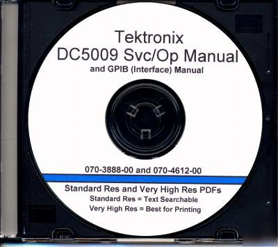 Tek DC5009 gpib+service/op mnls 2 vol w/ textsrch+xtras