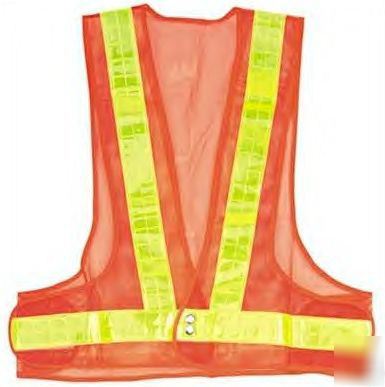 Illuminated flashing safety vest orange road job site