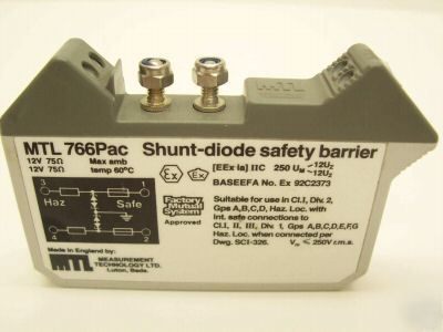 Mtl 766PAC shunt-diode safety barrier, 12V - 75 ohm