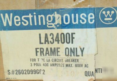Westinghouse circuit breaker LA3400F 3P 400A 600VAC