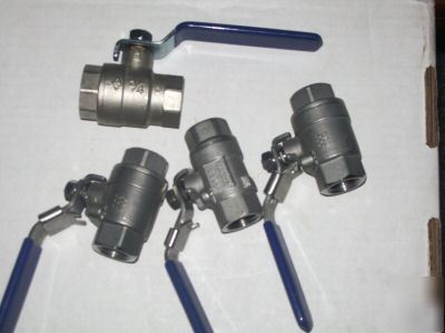 (4) stainless steel ball valves 316 & cs 2 piece 