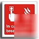 Fire-break glass sign-semi rigid-100X100MM(fi-067-rb)