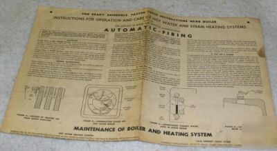 1949 institute of boiler & radiator mfg guide chart