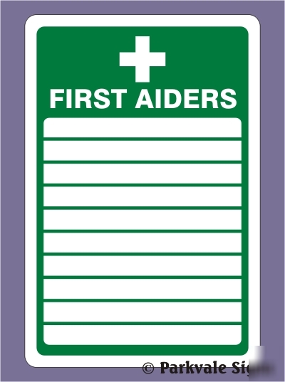 200X300 first aiders sign - rigid (0445)