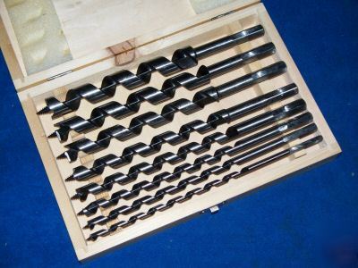 8PIECE professional 230MM auger bit set in wooden case