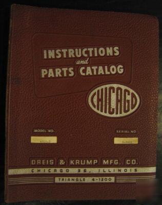 Chicago model 4510-d instructions & parts manual