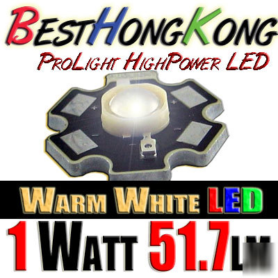 High power led set of 500 prolight 1W warm white 52 lm