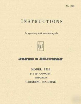 Jones & shipman model 1310 grinding machine manual